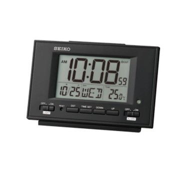 seiko SK037 精工鐘 (QHL075K) 多功能金屬質感電子鬧鐘(黑)/8.9*13.2*4.5 cm｜樂天全館特惠中★指定刷卡回饋10%