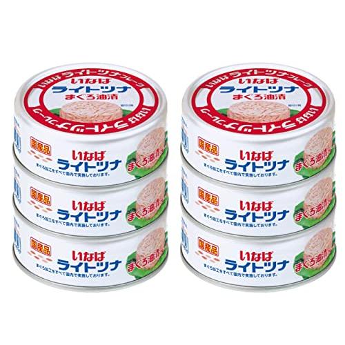 いなば食品 いなば 国産ライトツナフレークまぐろ油漬 塩こうじ入り 70g*6缶