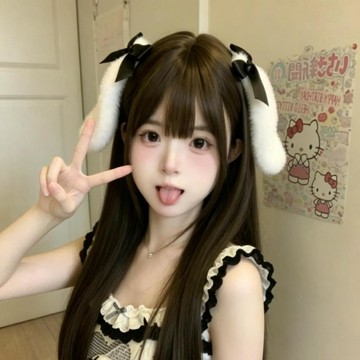 ⚡臺灣倉出⚡優選⭐垂耳兔頭飾黑色蝴蝶結垂耳兔髮夾甜酷少女頭飾Lolita毛絨髮飾髮夾
