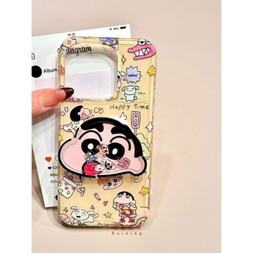 塗鴉蠟筆小新適用蘋果16/15promax手機殼iPhone16pro防摔13/14軟12xr防摔保護殼