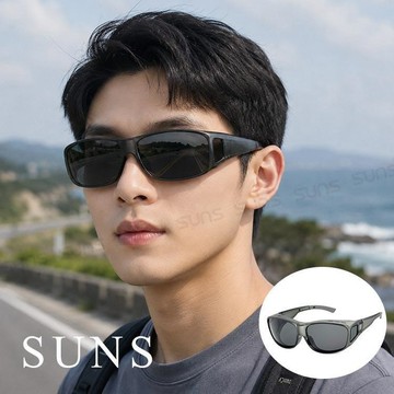 【SUNS】MIT偏光墨鏡 透框灰片 Polarized眼鏡族首選 抗UV/可套鏡/防滑/防眩光