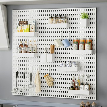 APP下單享點數9% 免打孔家用洞洞板墻壁宿舍廚房浴室墻上置物架擱板壁掛收納架隔板