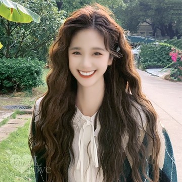 網紅韓式羊毛卷中分波浪長捲假髮