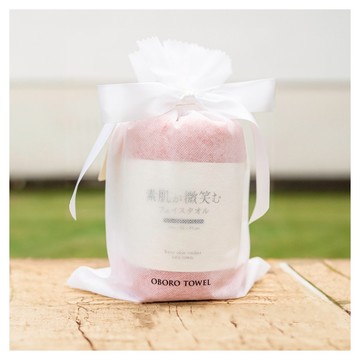 OBORO 津 潤澤素肌微笑速吸毛巾 33x85cm 100%純棉 日本製  珊瑚粉  1條