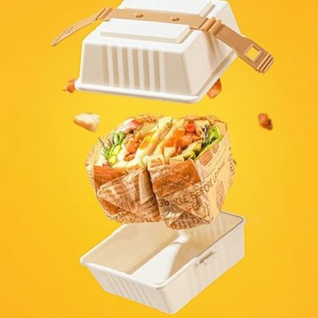 食品級pp便當盒方形多功能蛋糕盒便攜式漢堡盒高端三明治盒可循環