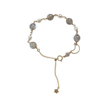 月光石手鍊珍珠手鏈-14K包金開運日月星辰女飾品74ao26【獨家進口】【米蘭精品】