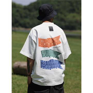 QuentinMarx日系男士320g重磅短袖t恤休閑寬松圓領純棉大碼情侶夏