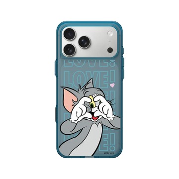 iPhone 17 Pro Max Clear (相機按鈕) 夜幕藍 - 湯姆貓與傑利鼠 Tom and Jerry - 湯姆貓愛心