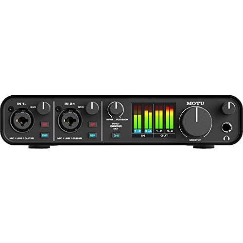 MOTU M4 Desktop USB Type-C Audio-MIDI Interface Bundle with XLR-XLR Cable and 10-Pack Straps