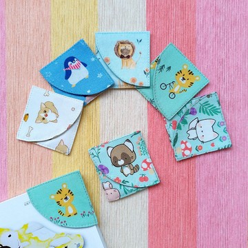 布書角-可愛動物款 (韓國布) /布書籤/手帳書籤/1組(2入)