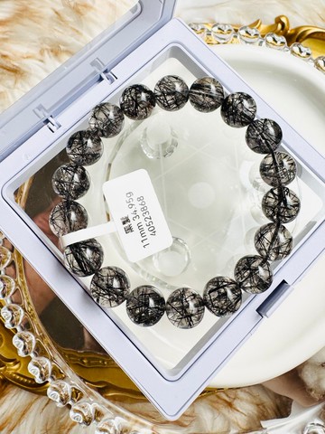 天然蕾絲黑髮晶11mm34.95g水晶避邪防小人神器排除負面能量