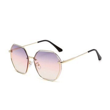 星願果凍花蕾粉漸層幾何縷空造型墨鏡/UV400太陽眼鏡 花蕾粉