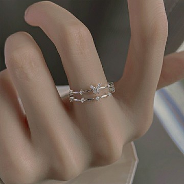 免運🔥蝴蝶戒指女ins甜美超仙輕奢閃閨蜜指環冷淡風開口戒子小衆設計銀飾 戒指 開口戒指 女生戒指 單身戒指 尾戒 飾品