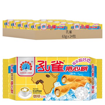 乖乖 孔雀捲心餅咖啡口味  63g  24包