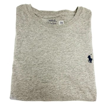 【RALPH LAUREN】POLO刺繡小馬中性長袖薄款T恤上衣(灰色/XL號)