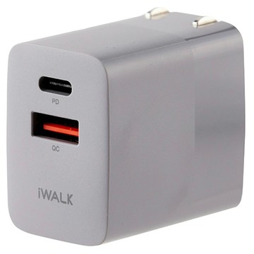 Iwalk 玩色計畫 USB-C 30W PD 3.0 USB Quick Charger 3.0  28mm  燎原灰色  1個