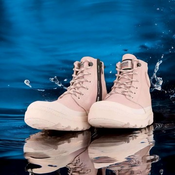 PALLADIUM PAMPA RECYCL LT+ WP+ 拉鍊防水靴 桃粉 74066-605 - US6.5 (24.5cm)
