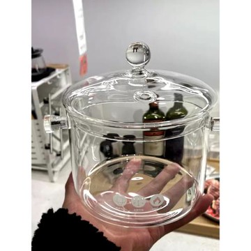 圍爐煮茶鍋高硼硅耐高溫可明火直燒電陶爐雙耳家用玻璃湯鍋熱紅酒