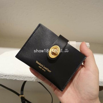 bucks leather韓代s1249真皮一粒扣短款時尚風琴三層零錢卡片包女