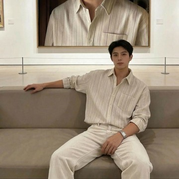 秋季新品 襯衫 長袖上衣男 長袖襯衫 寬鬆 休閒 2026潮男春秋季韓版男士條紋長袖襯衫休閒百搭高級感襯衣男