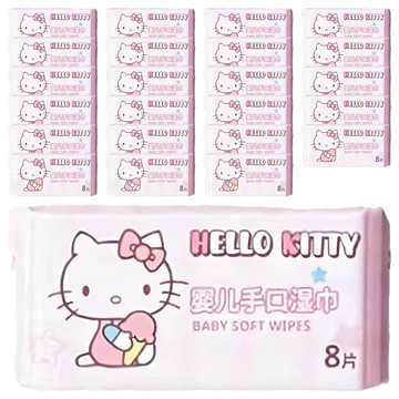 Hello Kitty 凱蒂貓 嬰兒手口濕紙巾  8包  24袋