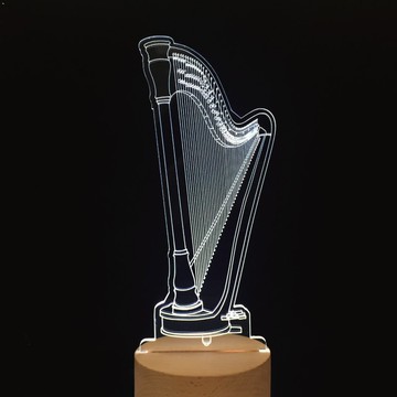 WD 原木夜燈 - 豎琴    弦樂 / 音樂 / 夜燈 / MUSIC