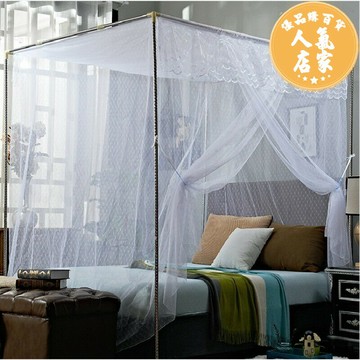 蚊帳 傳統蚊帳 老式蚊帳 綁繩蚊帳 家用蚊帳加厚單門傳統老式床穿桿雙人梅花加密防塵頂1.5m1.2米1.8