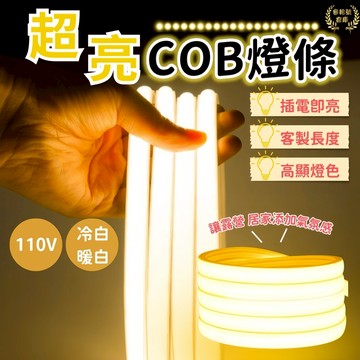 台灣現貨 LED燈條 110V 柔性燈條 防水 288珠/米 無導線超亮 客製化氣氛燈條 露營燈條 超亮COB燈條 裝潢