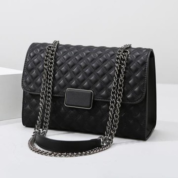 意爾森時尚女士包2025新款流行菱格鏈條方包大氣時尚百搭單肩包