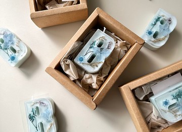 【燭.花】客製 | 水晶字母乾燥花蠟燭 生日禮物 求婚 情人節禮物