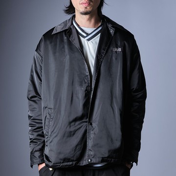 ONE-1111-STUDIO 毛料教練外套 仿貂毛 /日系/ 寬鬆長版 / 亮黑色