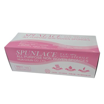 HUA CHUN CO. LTD. 拋棄式美容紗布巾 4 英寸 x 4 英寸 4Ply 無甲醛 無重金屬 台灣製造  1盒  粉盒