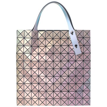 ISSEY MIYAKE 三宅一生 BAOBAO 灰銀色霓虹方格10x10側肩/手提包