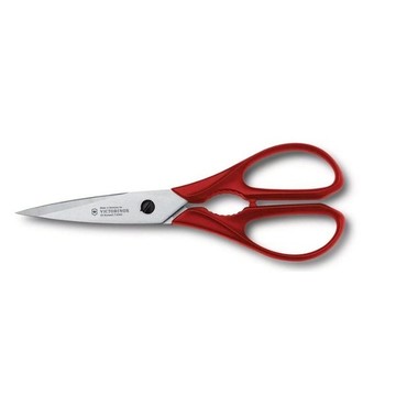 【Victorinox 瑞士維氏】多功能廚房剪-紅(7.6363)【墊腳石】