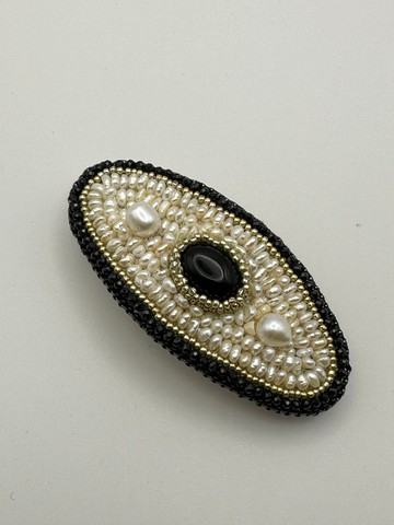 民族風、手工製作、淡水珍珠髮夾