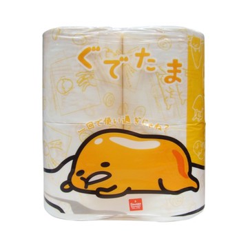 gudetama 蛋黃哥 印花滾筒衛生紙 100%原木紙漿 超細柔雙面印花 柔軟舒適  30m  4捲  1袋
