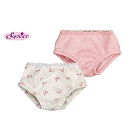 Sophias 18 Inch Doll Underwear Set, Fits 18 Inch American Girl Dolls, 2  White Lace Trimmed Undies 