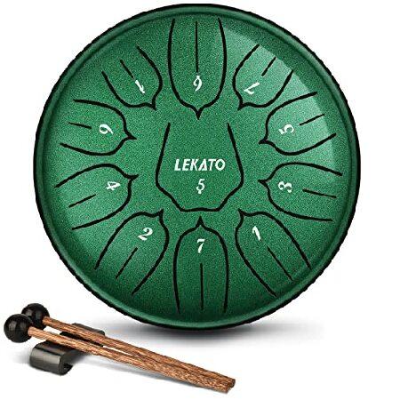 Steel Tongue Drum Inch 11 Notes, LEKATO Steel Alloy Drum D Major Beginner Zen Drum Percussion for Meditation Yoga Musical Education, Best Gift for A