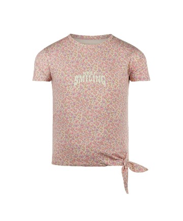 碎花粉色短袖上衣134cm