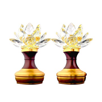 【新韻傳音】水晶蓮花燈(14.5公分)  兩用款 佛堂供燈 蓮花燈 神明燈 光明燈 供佛燈  神明廳 拜祖先 D305