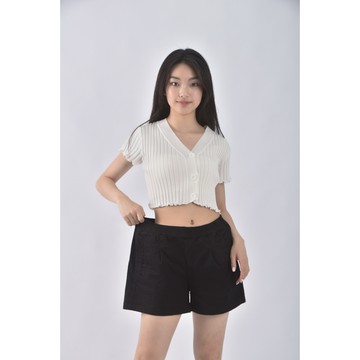 (L) lativ棉質簡約黑色短褲二手衣