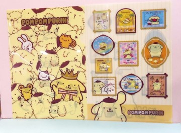 【震撼精品百貨】Pom Pom Purin 布丁狗~A4文件資料夾-2入-皇冠分隔#32389