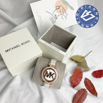 帝安諾-實體店面 Michael Kors MK 經典LOGO水鑽 時尚腕錶 手錶 玫瑰金 雙色/40mm MK6365