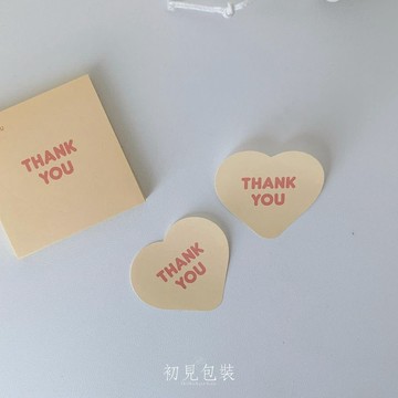 台灣出貨👑6枚 ins愛心貼紙 貼紙 感謝貼紙 不乾膠 封口貼 禮盒裝飾 Thank you貼紙 包材 打包材料