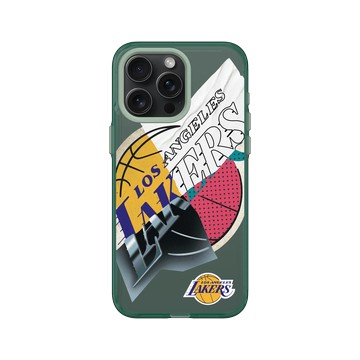 iPhone 15 Pro Max Clear 憂墨綠 - NBA - 拼接系列-洛杉磯湖人 L.A. Lakers - Style Mix