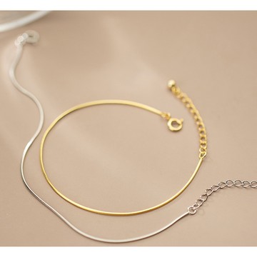 S2305B🔥現貨🔥s925銀蛇骨鏈光珠手鍊韓版簡約單鏈條小巧夏季手飾【開運堂】