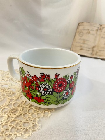 【好日戀物】台灣之光大同典雅紅色花卉陶瓷茶杯