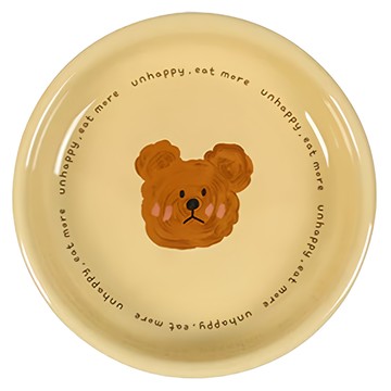 陶瓷餐具 03 盤子  19.6 x 19.6 x 3.4cm  小熊  1個  小熊 黃色