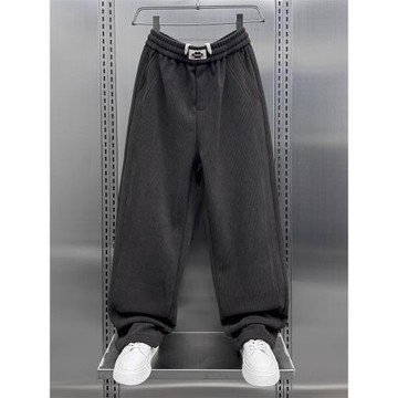 (免運)輕奢2026新款衛褲男士冬季潮牌痞帥百搭闊腿哈倫褲直筒條絨休閑褲