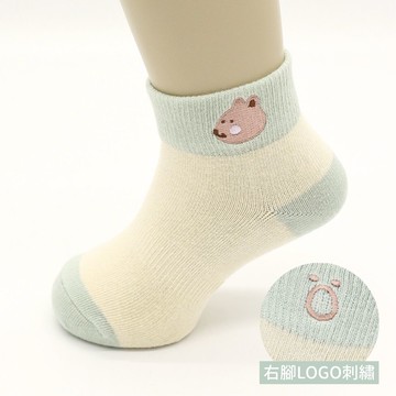 minihope美好的親子生活-刺繡寬口短襪-松鼠